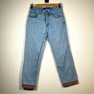 SO BLUE Capri Denim Jeans Vintage Y2K Bottoms Women’s Size 4 Velvet Hem Ankle